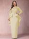 Sheath/Column Scoop Long Sleeves Plus Size Mother of Bride Dresses with Applique