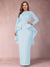 Sheath/Column Scoop Long Sleeves Plus Size Mother of Bride Dresses with Applique