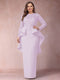 Sheath/Column Scoop Long Sleeves Plus Size Mother of Bride Dresses with Applique