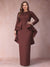 Sheath/Column Scoop Long Sleeves Plus Size Mother of Bride Dresses with Applique