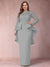 Sheath/Column Scoop Long Sleeves Plus Size Mother of Bride Dresses with Applique