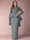 Sheath/Column Scoop Long Sleeves Plus Size Mother of Bride Dresses with Applique