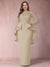 Sheath/Column Scoop Long Sleeves Plus Size Mother of Bride Dresses with Applique