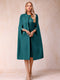 Sheath/Column Scoop 3/4 Sleeves 2 Pieces Mother of the Bride Dresses with Applique