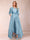 A-Line/Princess V-Neck 3/4 Sleeves 2 Pieces Pantsuits with Bow Knot