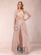 A-Line/Princess V-Neck 3/4 Sleeves 2 Pieces Pantsuits with Bow Knot