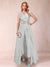 A-Line/Princess V-Neck 3/4 Sleeves 2 Pieces Pantsuits with Bow Knot