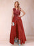 A-Line/Princess V-Neck 3/4 Sleeves 2 Pieces Pantsuits with Bow Knot