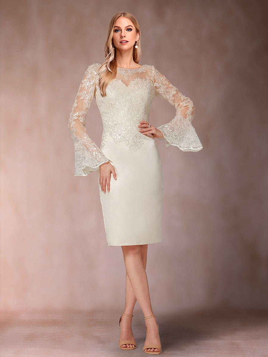 Sheath/Column Scoop Long Sleeves Floor-Length Lace Plus Size Mother of the Bride Dresses main image 1
