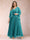 A-Line/Princess V-Neck 3/4 Sleeves 2 Pieces Plus Size Mother of the Bride Dresses with Applique