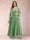 A-Line/Princess V-Neck 3/4 Sleeves 2 Pieces Plus Size Mother of the Bride Dresses with Applique