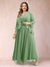 A-Line/Princess V-Neck 3/4 Sleeves 2 Pieces Plus Size Mother of the Bride Dresses with Applique