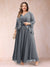 A-Line/Princess V-Neck 3/4 Sleeves 2 Pieces Plus Size Mother of the Bride Dresses with Applique