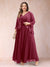 A-Line/Princess V-Neck 3/4 Sleeves 2 Pieces Plus Size Mother of the Bride Dresses with Applique