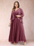 A-Line/Princess V-Neck 3/4 Sleeves 2 Pieces Plus Size Mother of the Bride Dresses with Applique
