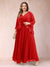 A-Line/Princess V-Neck 3/4 Sleeves 2 Pieces Plus Size Mother of the Bride Dresses with Applique