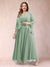 A-Line/Princess V-Neck 3/4 Sleeves 2 Pieces Plus Size Mother of the Bride Dresses with Applique