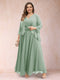 A-Line/Princess V-Neck 3/4 Sleeves 2 Pieces Plus Size Mother of the Bride Dresses with Applique