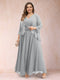 A-Line/Princess V-Neck 3/4 Sleeves 2 Pieces Plus Size Mother of the Bride Dresses with Applique