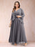 A-Line/Princess V-Neck 3/4 Sleeves 2 Pieces Plus Size Mother of the Bride Dresses with Applique