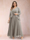 A-Line/Princess V-Neck 3/4 Sleeves 2 Pieces Plus Size Mother of the Bride Dresses with Applique