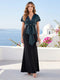 Sheath/Column V-Neck Short Sleeves Mother of the Bride Dresses with Bow Knot