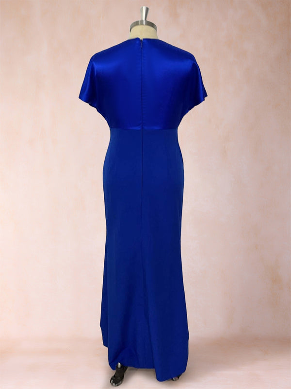 Sheath/Column V-Neck Short Sleeves Mother of the Bride Dresses with Bow Knot