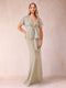 Sheath/Column V-Neck Short Sleeves Mother of the Bride Dresses with Bow Knot