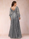 A-Line/Princess Scoop Long Sleeves Plus Size Mother of the Bride Dresses with Applique