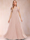 A-Line/Princess Cold Shoulder Short Sleeves Mother of the Bride Dresses with Applique