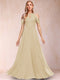 A-Line/Princess Cold Shoulder Short Sleeves Mother of the Bride Dresses with Applique