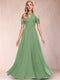 A-Line/Princess Cold Shoulder Short Sleeves Mother of the Bride Dresses with Applique