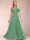 A-Line/Princess Cold Shoulder Short Sleeves Mother of the Bride Dresses with Applique
