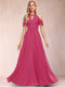 A-Line/Princess Cold Shoulder Short Sleeves Mother of the Bride Dresses with Applique