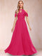 A-Line/Princess Cold Shoulder Short Sleeves Mother of the Bride Dresses with Applique