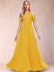 A-Line/Princess Cold Shoulder Short Sleeves Mother of the Bride Dresses with Applique