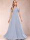 A-Line/Princess Cold Shoulder Short Sleeves Mother of the Bride Dresses with Applique