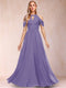 A-Line/Princess Cold Shoulder Short Sleeves Mother of the Bride Dresses with Applique