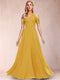 A-Line/Princess Cold Shoulder Short Sleeves Mother of the Bride Dresses with Applique