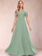 A-Line/Princess Cold Shoulder Short Sleeves Mother of the Bride Dresses with Applique