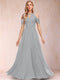 A-Line/Princess Cold Shoulder Short Sleeves Mother of the Bride Dresses with Applique