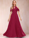 A-Line/Princess Cold Shoulder Short Sleeves Mother of the Bride Dresses with Applique