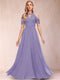 A-Line/Princess Cold Shoulder Short Sleeves Mother of the Bride Dresses with Applique