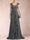 Sheath/Column Chiffon V-Neck Sleeveless Mother of the Bride Dresses with Applique