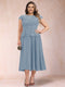 A-Line/Princess Chiffon Scoop Short Sleeves Plus Size Mother of the Bride Dresses with Applique