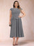 A-Line/Princess Chiffon Scoop Short Sleeves Plus Size Mother of the Bride Dresses with Applique