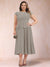 A-Line/Princess Chiffon Scoop Short Sleeves Plus Size Mother of the Bride Dresses with Applique