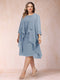 Sheath/Column Scoop 3/4 Sleeves 2 Pieces Plus Size Mother of the Bride Dresses with Rhinestone & Jacket