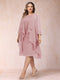 Sheath/Column Scoop 3/4 Sleeves 2 Pieces Plus Size Mother of the Bride Dresses with Rhinestone & Jacket