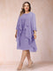 Sheath/Column Scoop 3/4 Sleeves 2 Pieces Plus Size Mother of the Bride Dresses with Rhinestone & Jacket